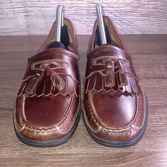 Men’s JOHNSTON & MURPHY Fowler Kiltie Tassel Style 25-8334 - Size 8 Sheepskin - Picture 3 of 14